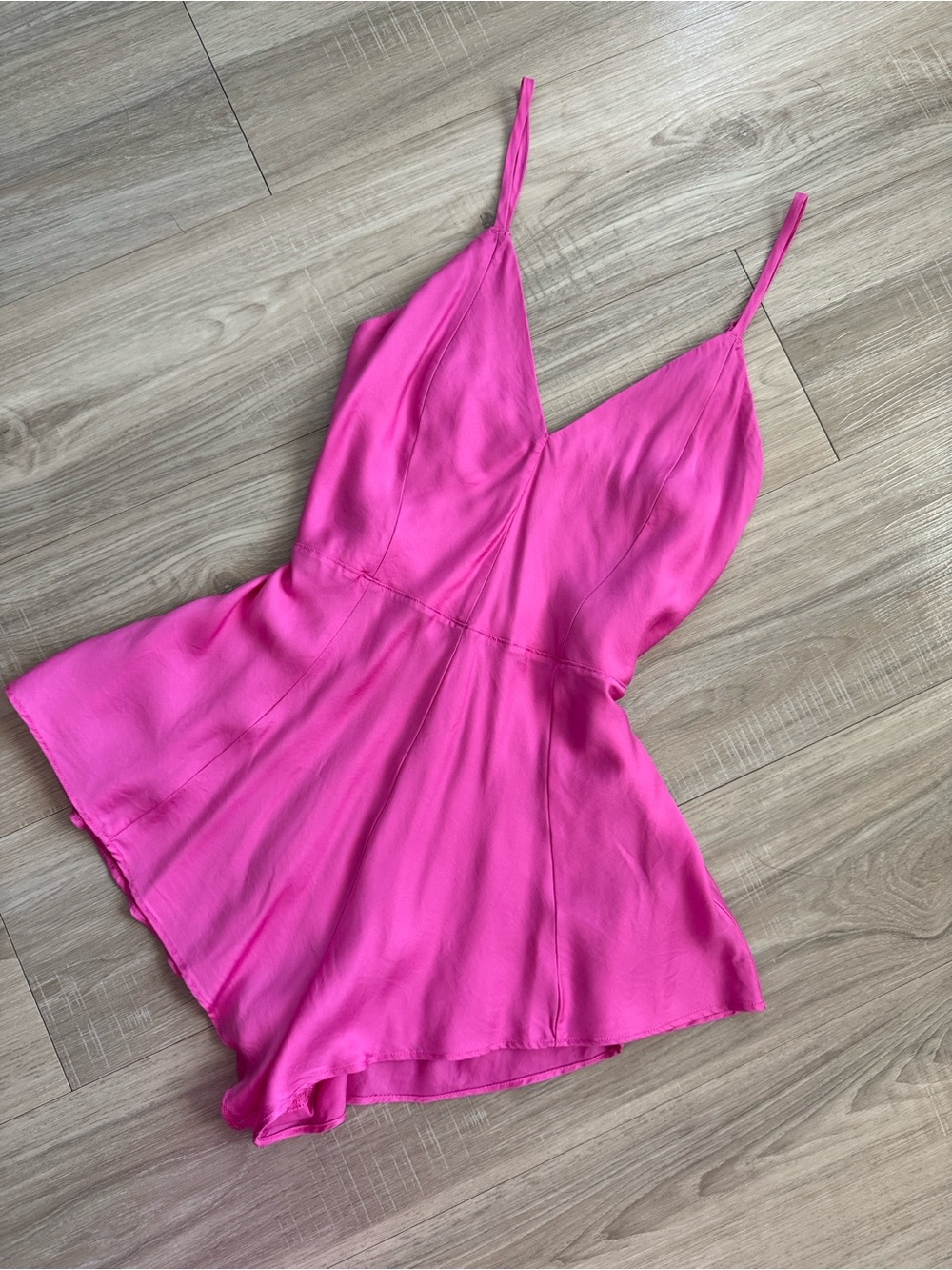 PINK VICTORIA’S SECRET Pink Satin Effect Romper, S